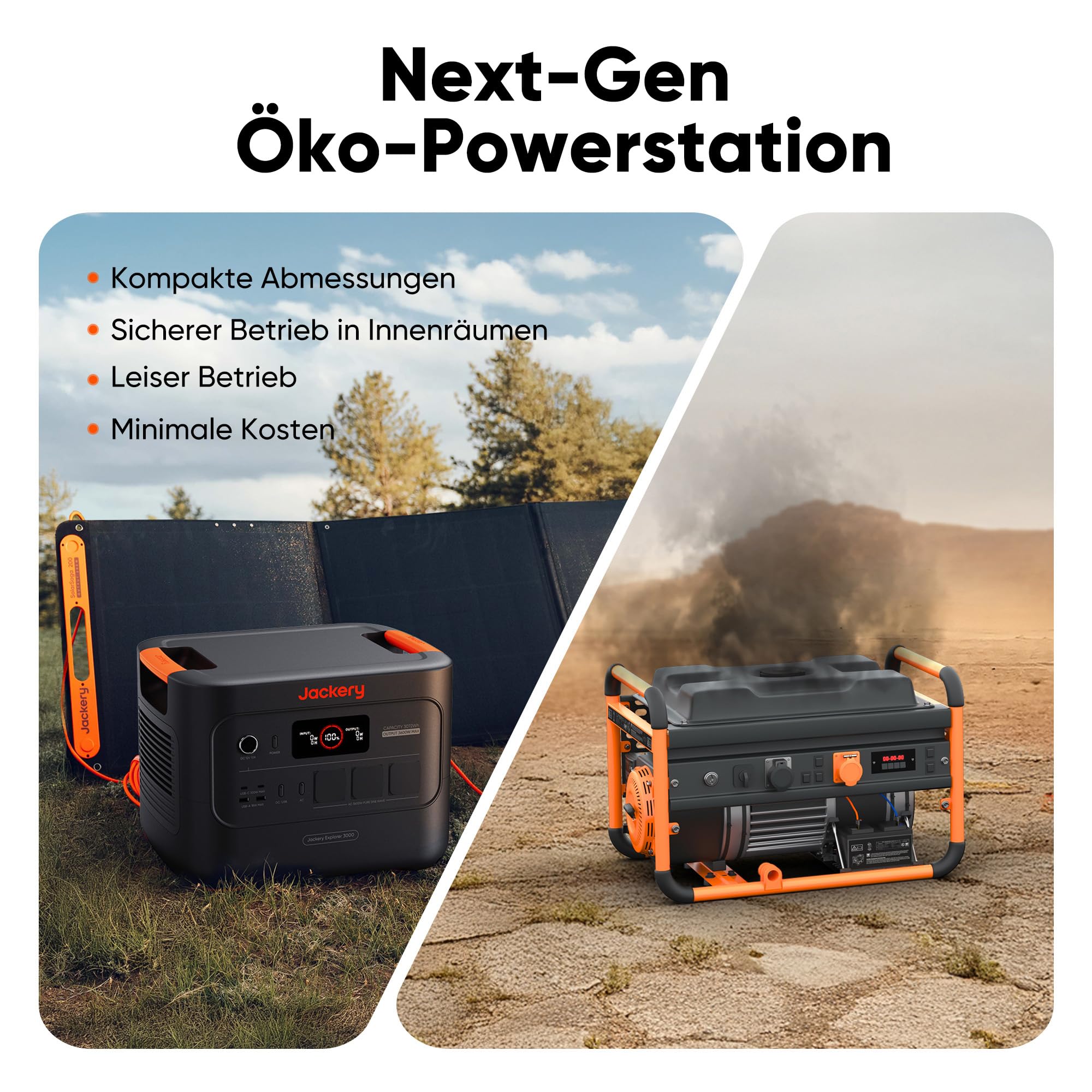 Jackery SG3000 V2 3072Wh Powerstation mit 200W Solarpanel, 3600W Dauerleistung, 2x USB-C PD100W, Kompakte Powerstation für Notstrom, Camping, Wohnmobil & Haushalt 7