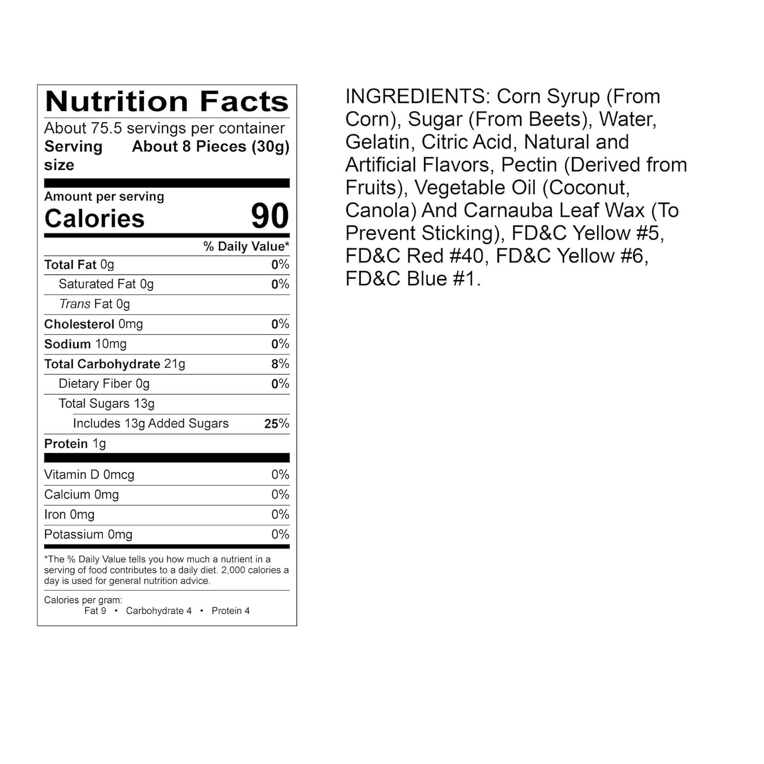 Gummy Bear Nutrition Label Ythoreccio