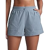 CRZ YOGA High Waisted Hiking Shorts for Women 3" - Water Resistant Cargo for Athletic Travel Outdoor with Zip Pockets