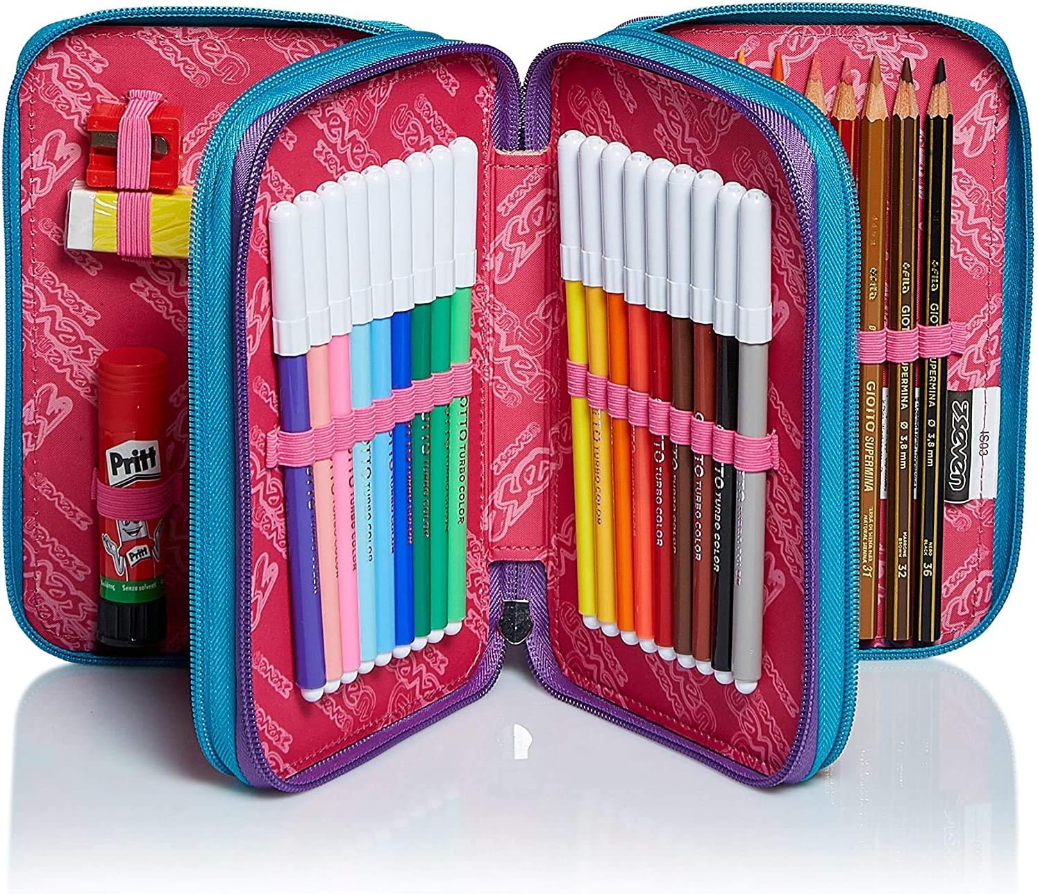 Cartelle, astucci e set per la scuola Astuccio 3 Piani Completo Omaggio 10  Penne Glitterate e portachiave girabrilla Scuola Trolley Zaino Seven  Brightheart urban-earth.co.uk
