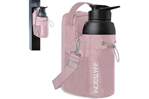 Induslyfe Magnetic Gym Bag for Men Women with magnetic water bottle holder, Gym crossbody bag with strap, gym sling bag with phone pockets, key holder magnetic phone holder, gym essentials, Pink