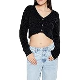 Forever 21 Womens Cable Knit Cropped Cardigan Sweater