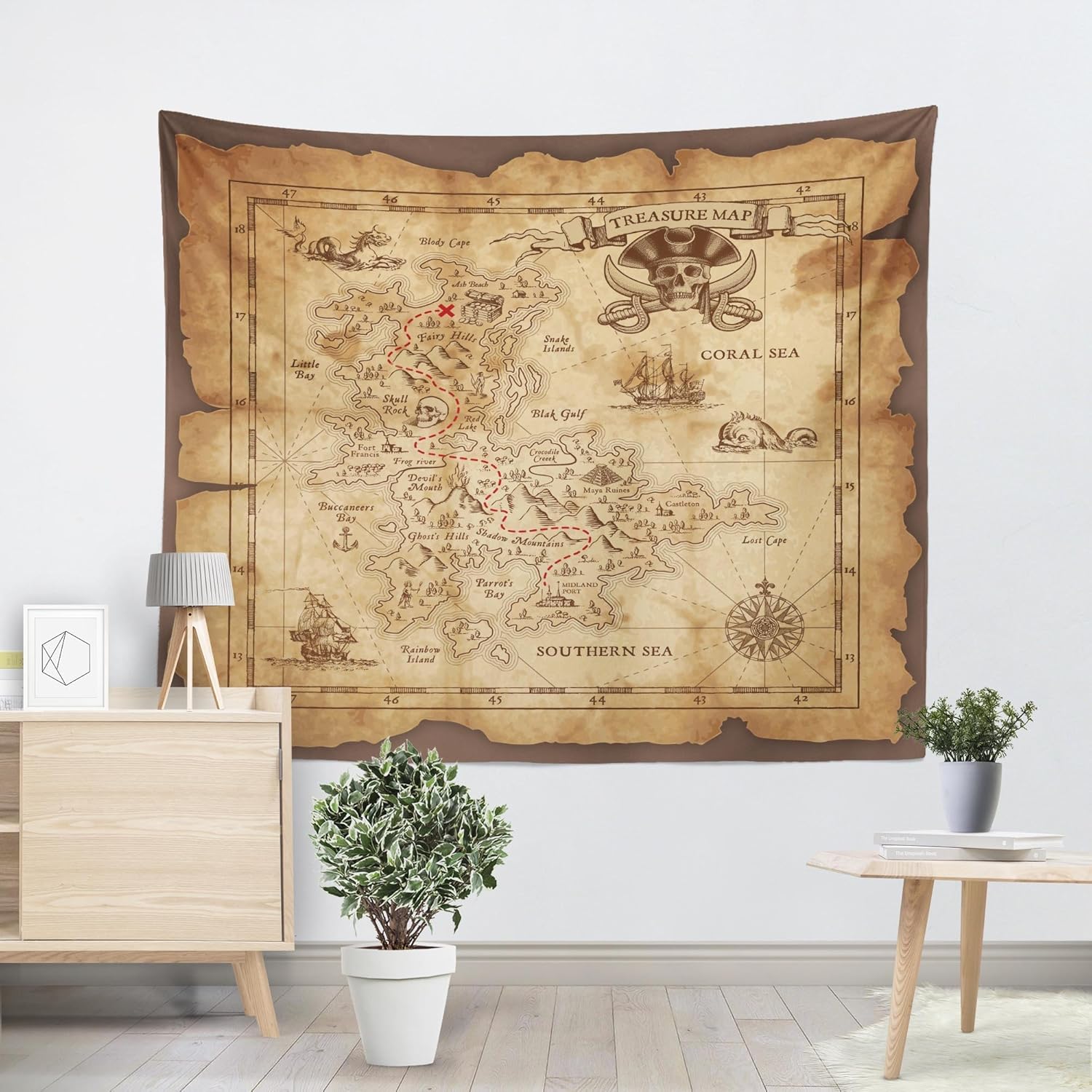 Amazon Com Super Pirata Tesoro Mapa Detallada Sobre Una Ruined