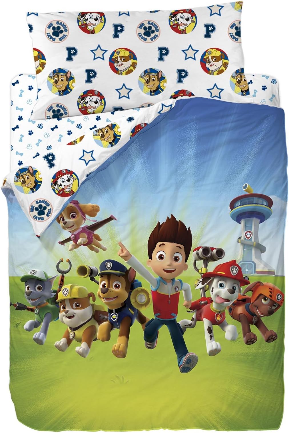 Viacom 3 Pieces Paw Patrol Bed Set- Duvet Cover, Fitted Sheet and Pillowcase
