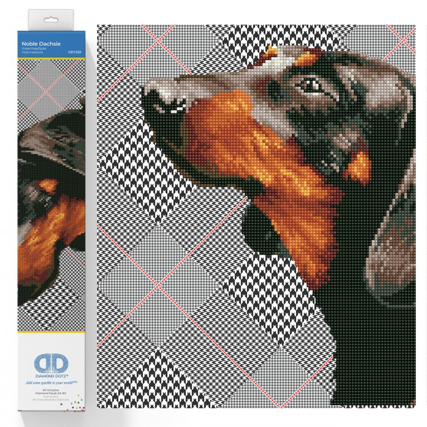 Diamond Dotz Painting Kit: Intermediate, DD7, Noble Dachsie, 47 x 37cm