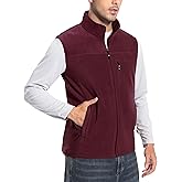 Pioneer Camp Men's Full-Zip Polar Fleece Vest Casual Lightweight Sleeveless Outerwear with 5 Pockets Soft Warm Winter Jacket