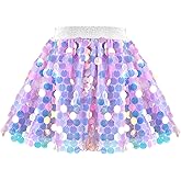Sunny Fashion Girls Skirt Purple Mermaid Sparkly Sequin Tutu Party Ballet Dance
