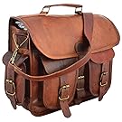 Shakun Leather Real Goat Leather Vintage Brown Messenger Laptop Bag, One Size, NEW
