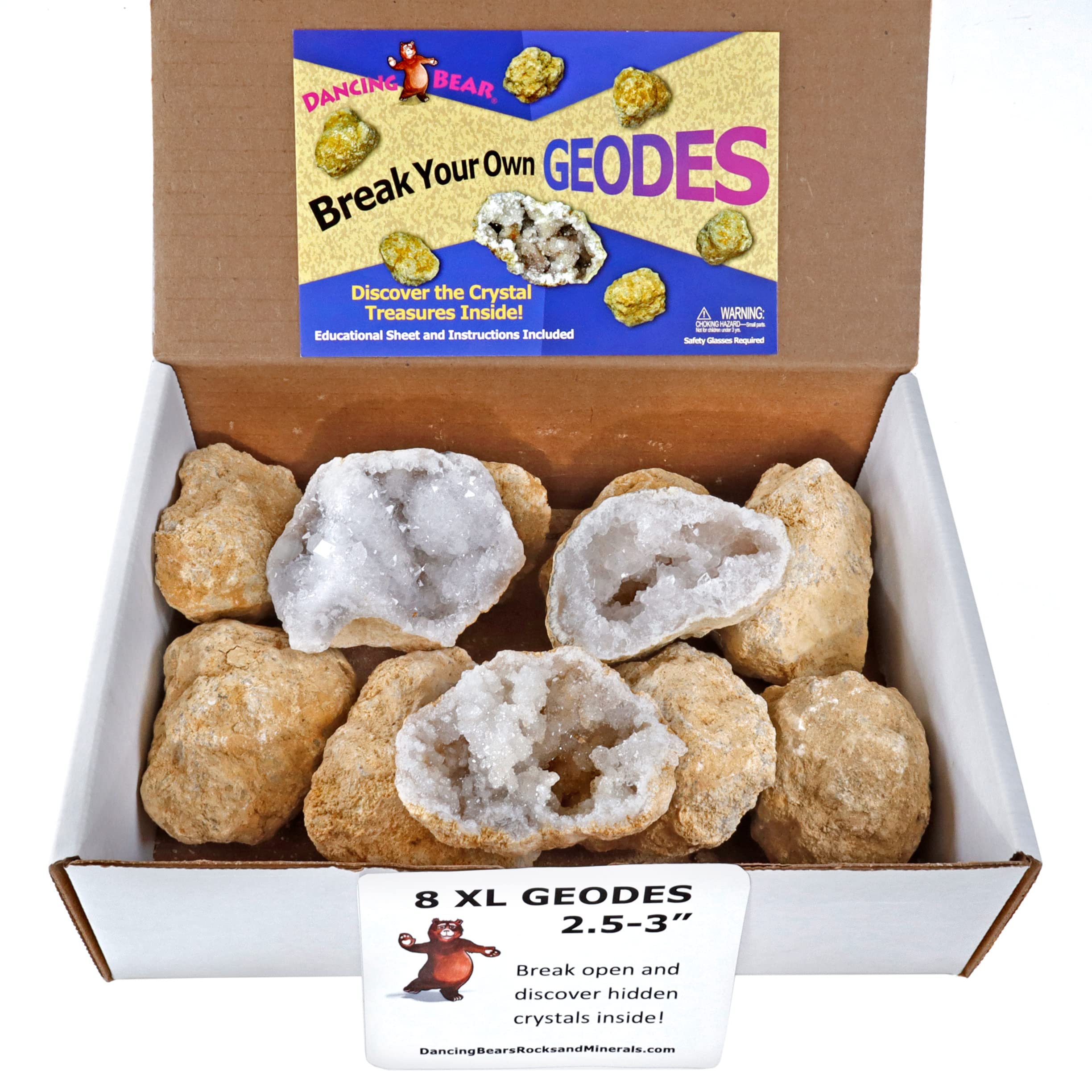 DANCING BEAR 8 XL Break Your Own Geodes, (2.5-3.5