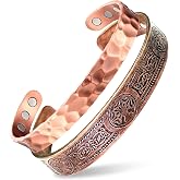 CuPure 99.9% Pure Copper Bracelet, Set of 2 &ndash; Adjustable Kada Cuff for Men &amp; Women, Anniversary &amp; Birthday Gift