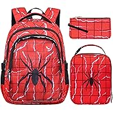 FunnyGifts Boys Backpacks with Lunch Box for Kids School Bookbag with Lunch Bag for Elementary Kindergarten Preschool Age 4-6 6-8 Years Old Mochila Para Niños