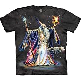 The Mountain Wizard Shirt for Men, Fantasy Graphic Tees Men, Oversized Cotton Magic Gothic Style T-Shirt