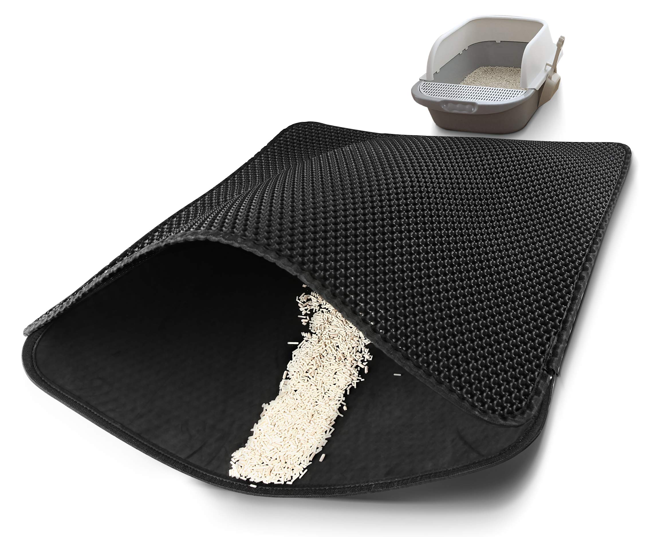 CLEEBOURG Cat Litter Mat, Kitty Litter Box Trapping Mat Large Size 30