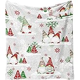 Christmas Throw Blanket 60"x50",Winter Gray Red Green Gnome Xmas Holiday Festival Blanket for Women Men,Soft Cute GIFS Flannel Fleece Throw for Home Living Room Bed Chair Couch Decor