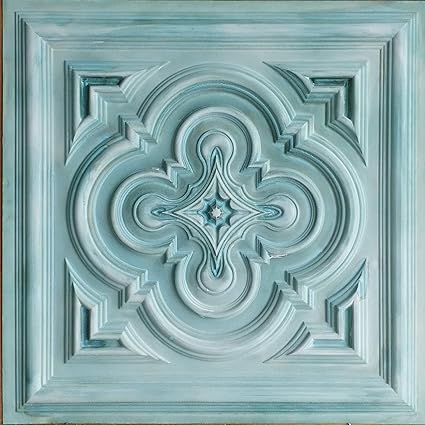 Amazon Com Decor Ceiling Tiles 24x24 Faux Tin Painting Greenish