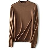 Ciovkis Women's Merino Wool Blend Sweater Fall Winter Mock Neck Long Sleeve First-Line Ready to Wear Seamless Knit Sweater