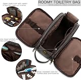 Elviros Water-Resistant PU Leather Toiletry Bag Dark Grey 12 x 6.5 x 6.9 in view 2