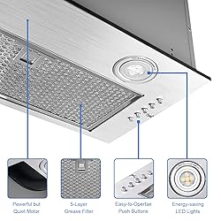 Zomagas Range Hood Insert 20 Inch, Built-in Kitchen