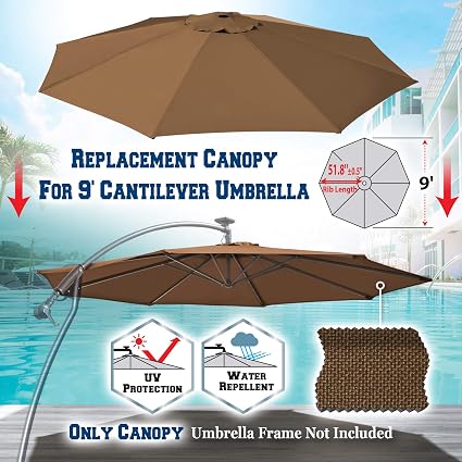 Amazon Com Umbrella Cover Canopy 9ft 8 Rib Patio Replacement Top Outdoor Brown Garden Outdoor