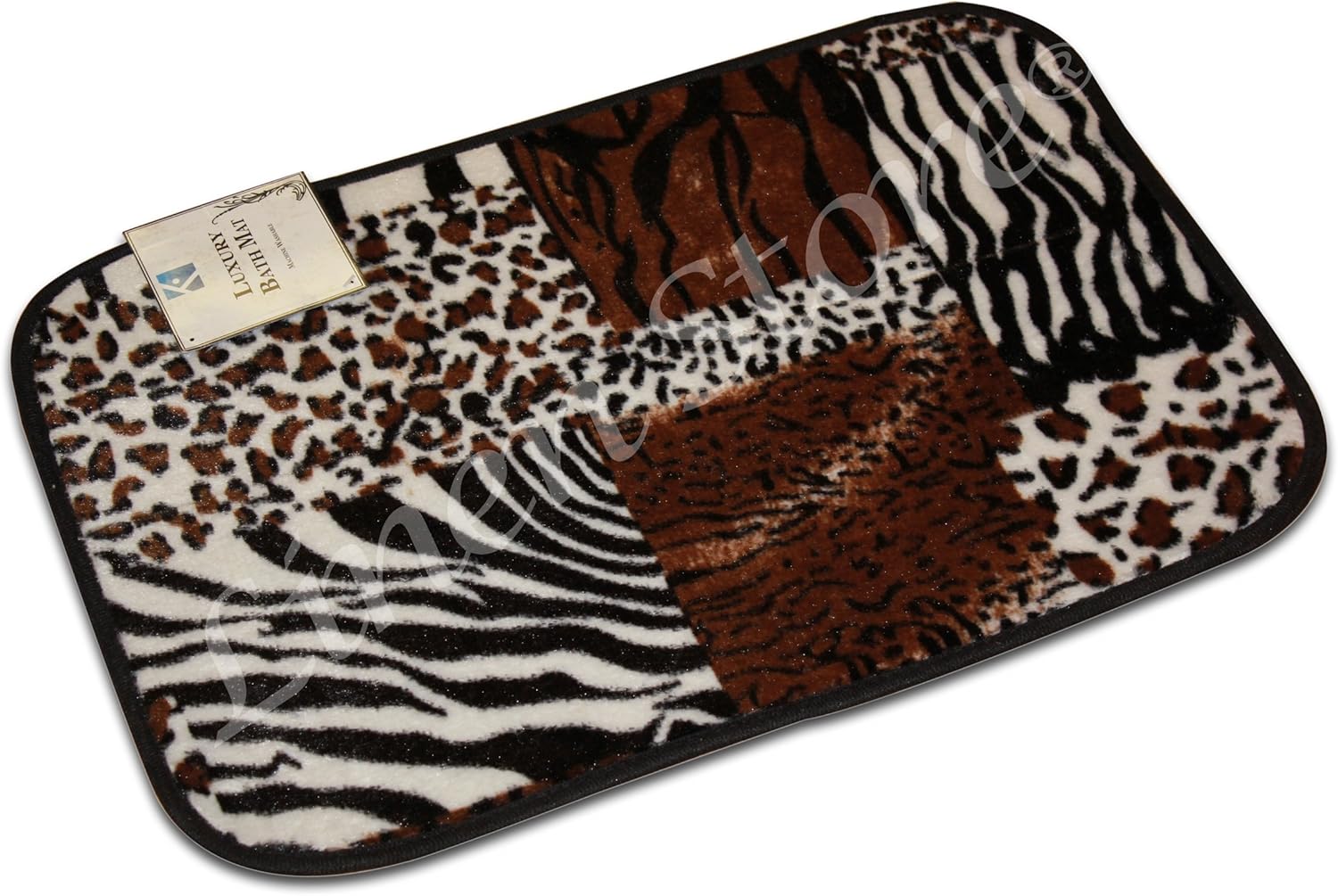 Mixed Animal Print, Fur Bath Mat, 20x30 Bathmats Kitchen