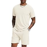 H Hellisal Mens Short Sets 2 Piece Outfits Fashion Summer Tracksuits Casual Set Short Sleeve and Shorts Set for Men