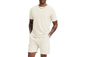 H Hellisal Mens Short Sets 2 Piece Outfits Fashion Summer Tracksuits Casual Set Short Sleeve and Shorts Set for Men