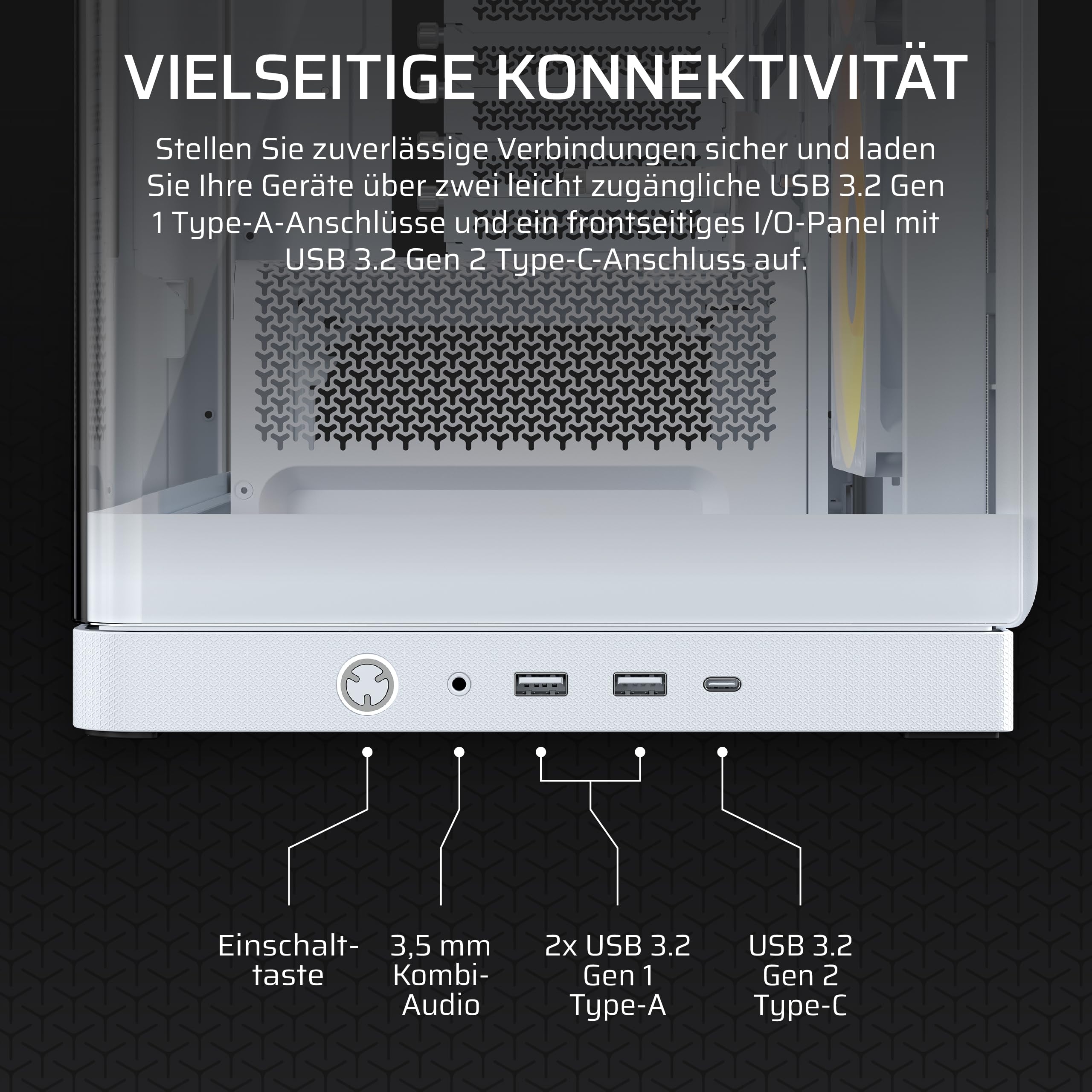 Corsair Frame 4500X RS-R ARGB Panoramaglas Mid-Tower-PC-Gehäuse – InfiniRail Lüftermontagesystem, Passend für Zwei 360 mm Radiatoren, GPU Anti-Sag, Enthält 3X RS120R RGB LINK Lüfter – Weiß 9