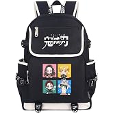 Roffatide Anime Demon Slayer Kamado Tanjirou Kamado Nezuko Laptop Backpack with USB Charging Port