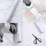 Hode Marble Sticky Back Plastic 90cm x 10m Granite White Grey Vinyl Wrap view 2