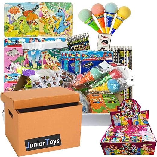 dropo 100 x Spielwaren & Mitgebsel für Tombola Kindergeburtstag Wichteln Adventskalender - jetzt mit tollem Bonusartikel