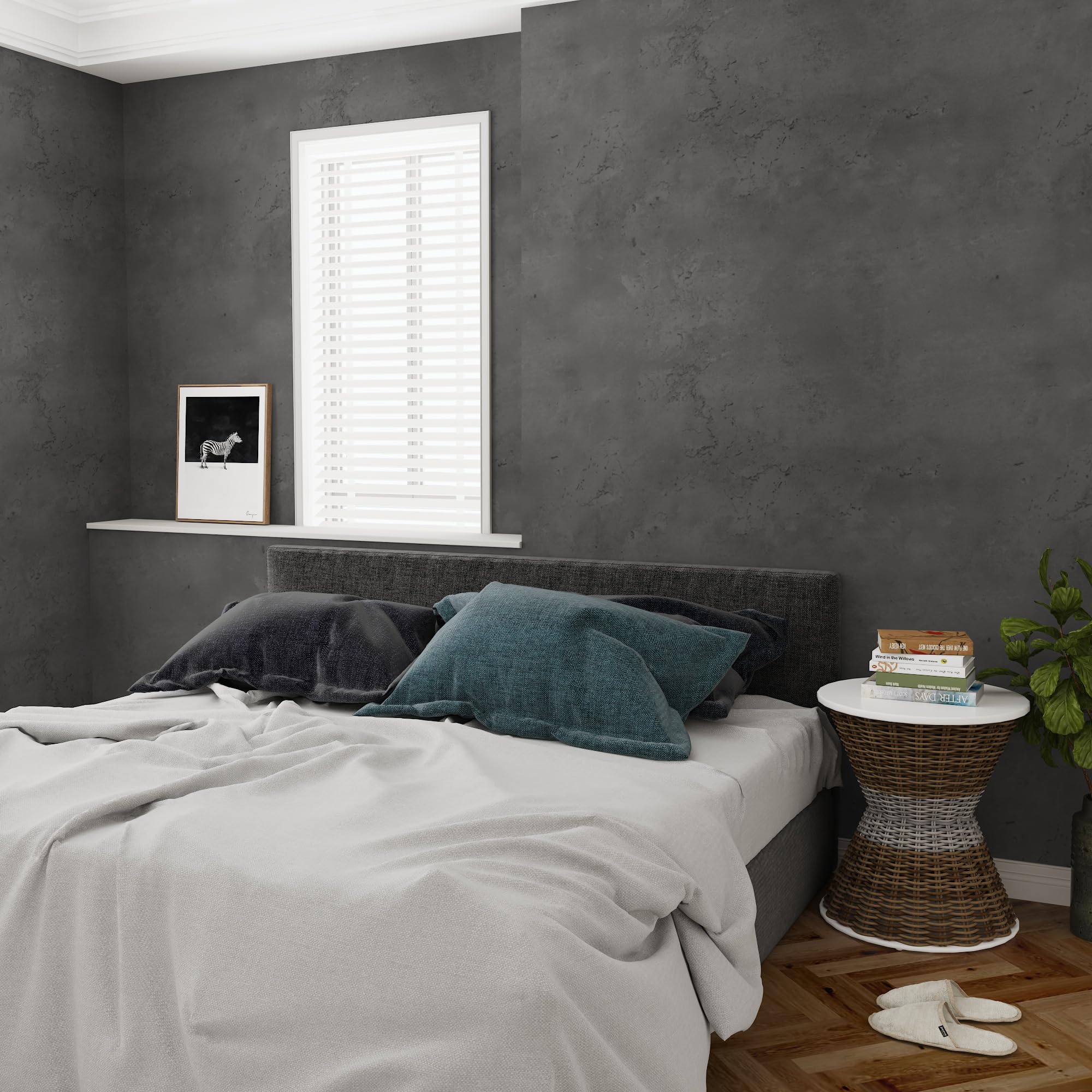 JSEVEM 80CM×4M Extra Wide Thick Dark Grey Concrete Wallpaper Peel and Stick 3D Concrete Contact Paper Darker Gray Cement Wallpaper Vinyl Wrap Waterproof Wall Sticker for Bathroom Bedroom Office Walls