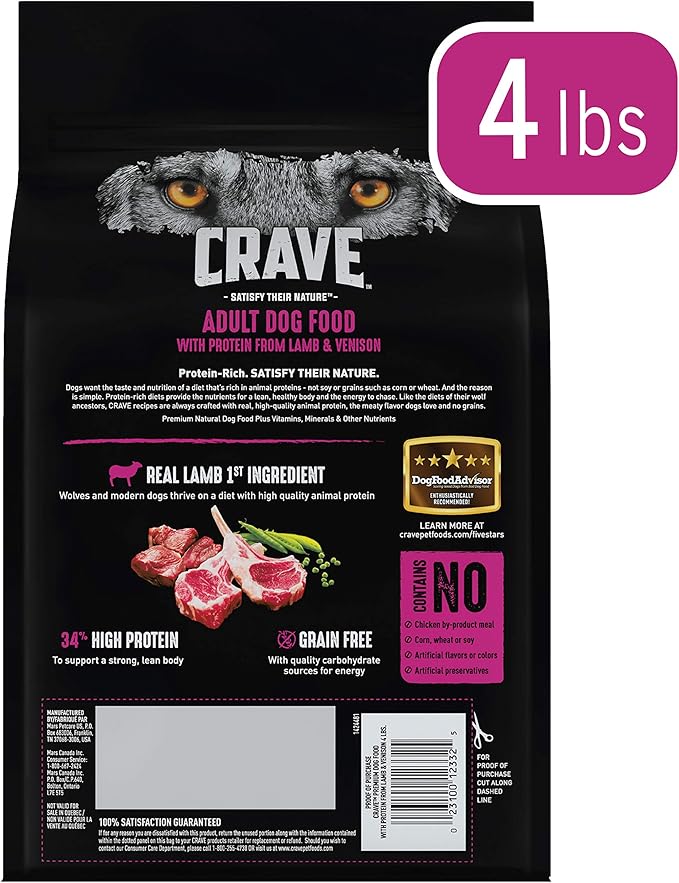 crave lamb and venison dog food
