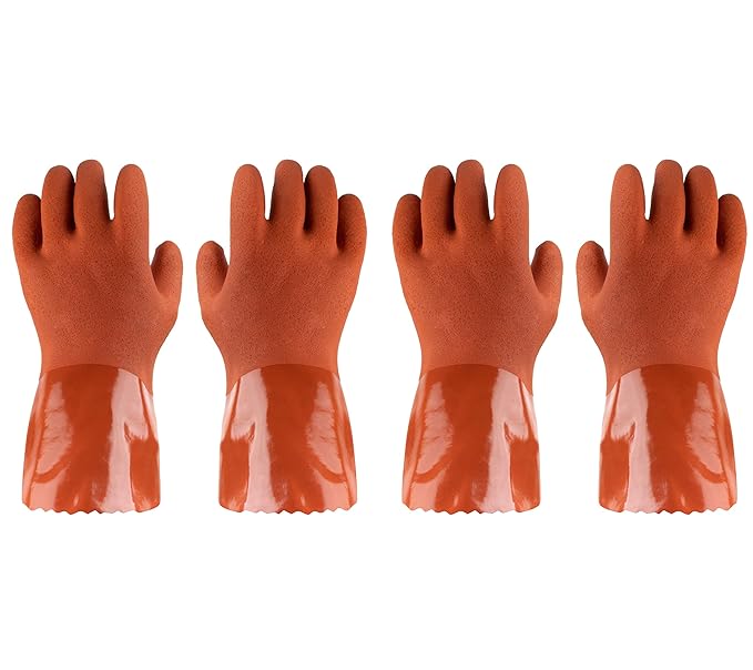 Pack of 2 Pairs Household Gloves Cotton Lined Dish Gloves