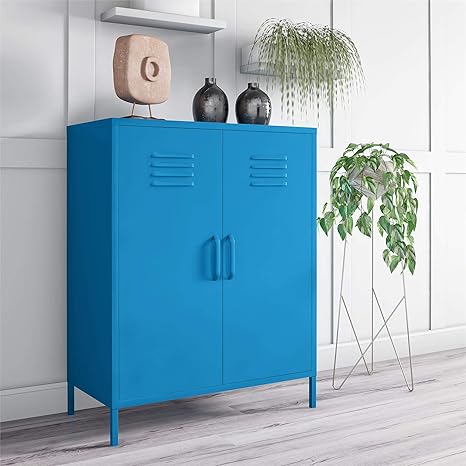 Amazon Com Novogratz Cache Metal Locker Yellow End Table Furniture Decor