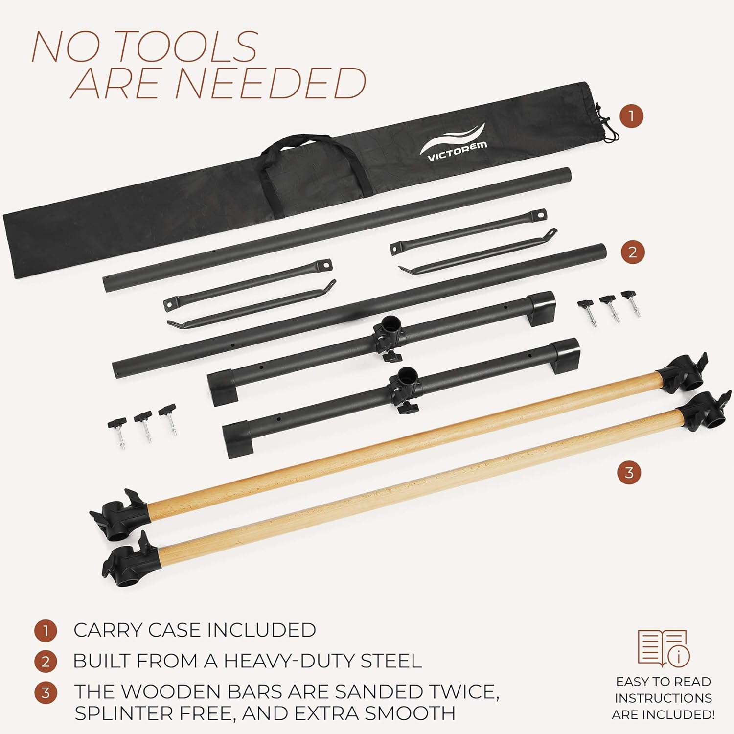 Victorem Portable Ballet Barre for Home - 4 FT. Ballet Bar for Ballet, Dancing or Stretching, Ballet Barres for Adults - Bonus Resistance Band Included : Sports & Outdoors