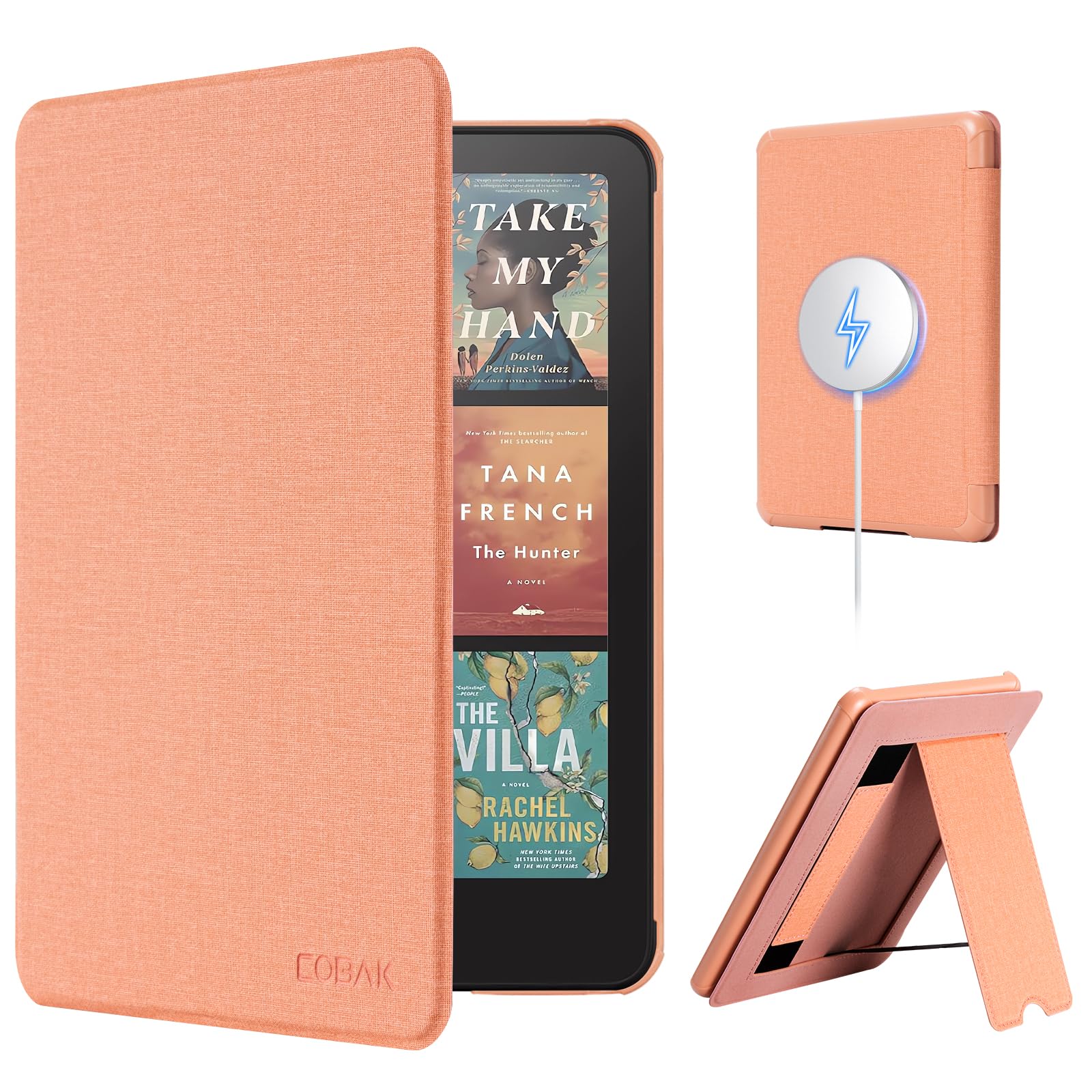 Photo 1 of CoBak Lightweight Stand Case for 7" Kindle Paperwhite 12th Gen 2024 and Kindle Colorsoft with Right Hand Strap - Compatible with iPhone MagSafe, for Samsung/Belkin/Anker Wireless Charging Pads