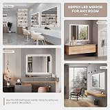 Dripex Bluetooth LED Bathroom Mirror 500x700mm Anti-fog Shaver Socket view 7