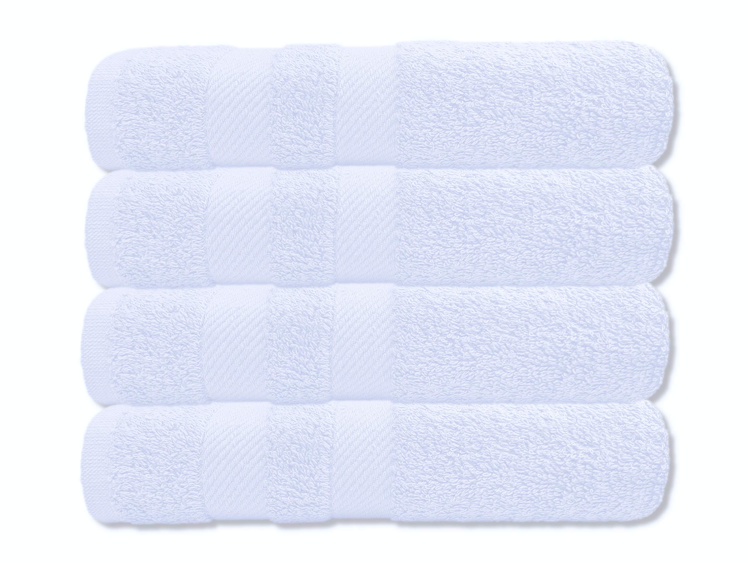 A & B TRADERS Cotton Hand Towels 600 GSM Soft Thick Easycare Multipurpose Daily Use bathroom Gym Spa Salon Sports Towels (White, 4)