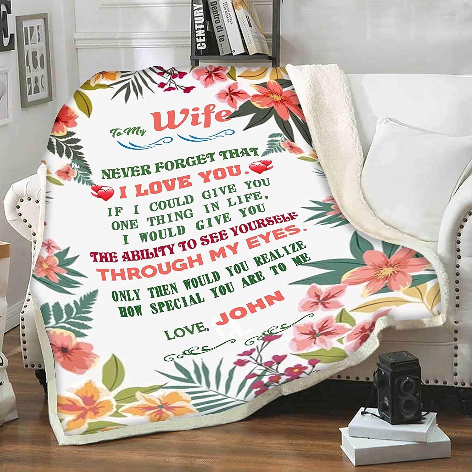 to My Wife The Ability to See Yourself, Customized Blanket