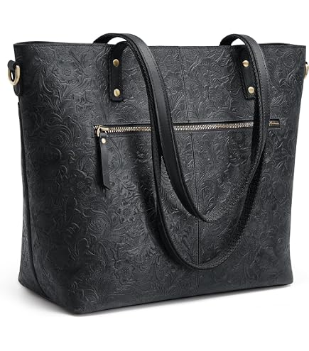 Amazon.com: S-ZONE Genuine Leather Tote for Women Shoulder Handbag