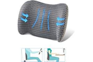 FOUSUPDT Lumbar Pillow, Lumbar Support Pillow for Office Chair, Ergonomic Memory Foam Back Pillow for Car, Chair Back Support for Low Back Pain Relief, Back Support for Office Chair, Car, Bed (Grey)
