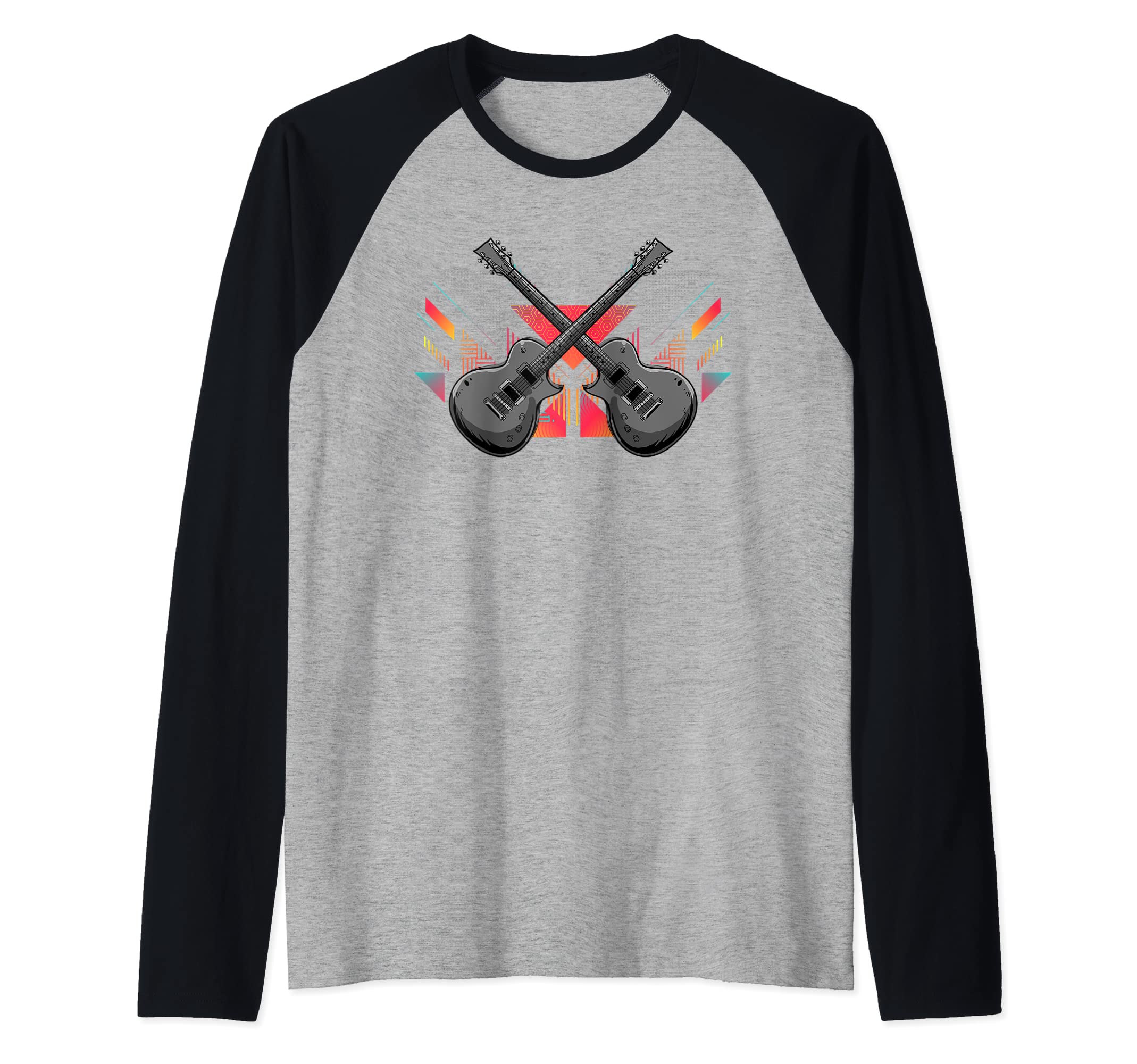 Electric Guitar Band Musician - E-Guitar Rock Guitarist Raglan Baseball Tee
