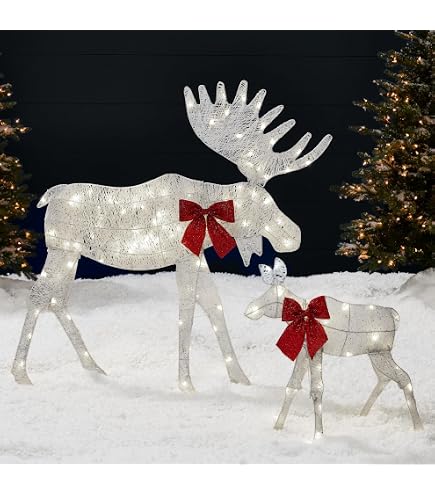 Moose Original Al トナカイのクリスマスデコレーション Amazon.com: National Tree Company 50in Pre-Lit Majestic Moose