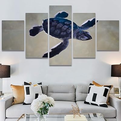 SIGNWIN 5 Panel Canvas Wall Art Alligators Closeup...
