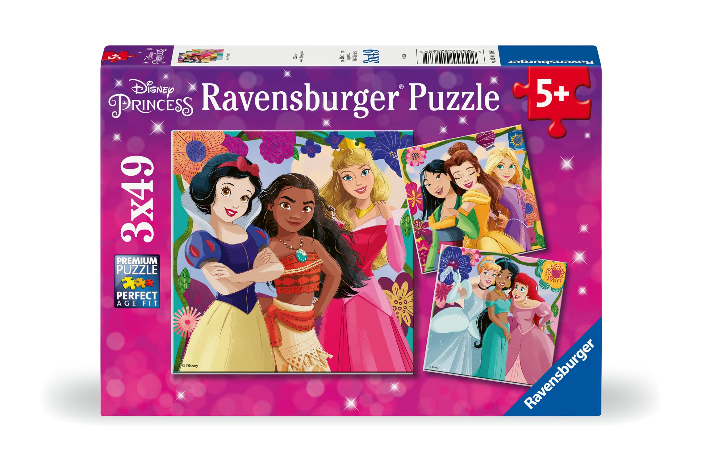 Ravensburger Disney Princess 3x 49 Pieces Jigsaw Puzzles for Kids Age 5 Years Up - 2024 Edition