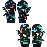 ENBAOHUI Baby Waterproof Mittens Threaded waterproof Mitten Fleece Lined Glove Kids Snow Ski Mitten for Boys Girls