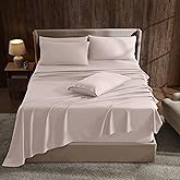 Hearth & Harbor Extra Deep Pocket Sheet Sets, Luxury Soft 6 Piece Bed Sheet Set Fits Mattress 18-24 Inches - King, Peach Beige