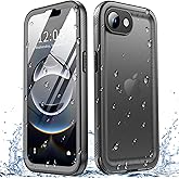 SPORTLINK for iPhone 16e Waterproof Phone Case - Built in Screen & Camera Lens Protector,6.6FT Military Dropproof/Shockproof/Dustproof/IP68 Underwater for iPhone 16e (6.1 inch) SE4 Frosted Black