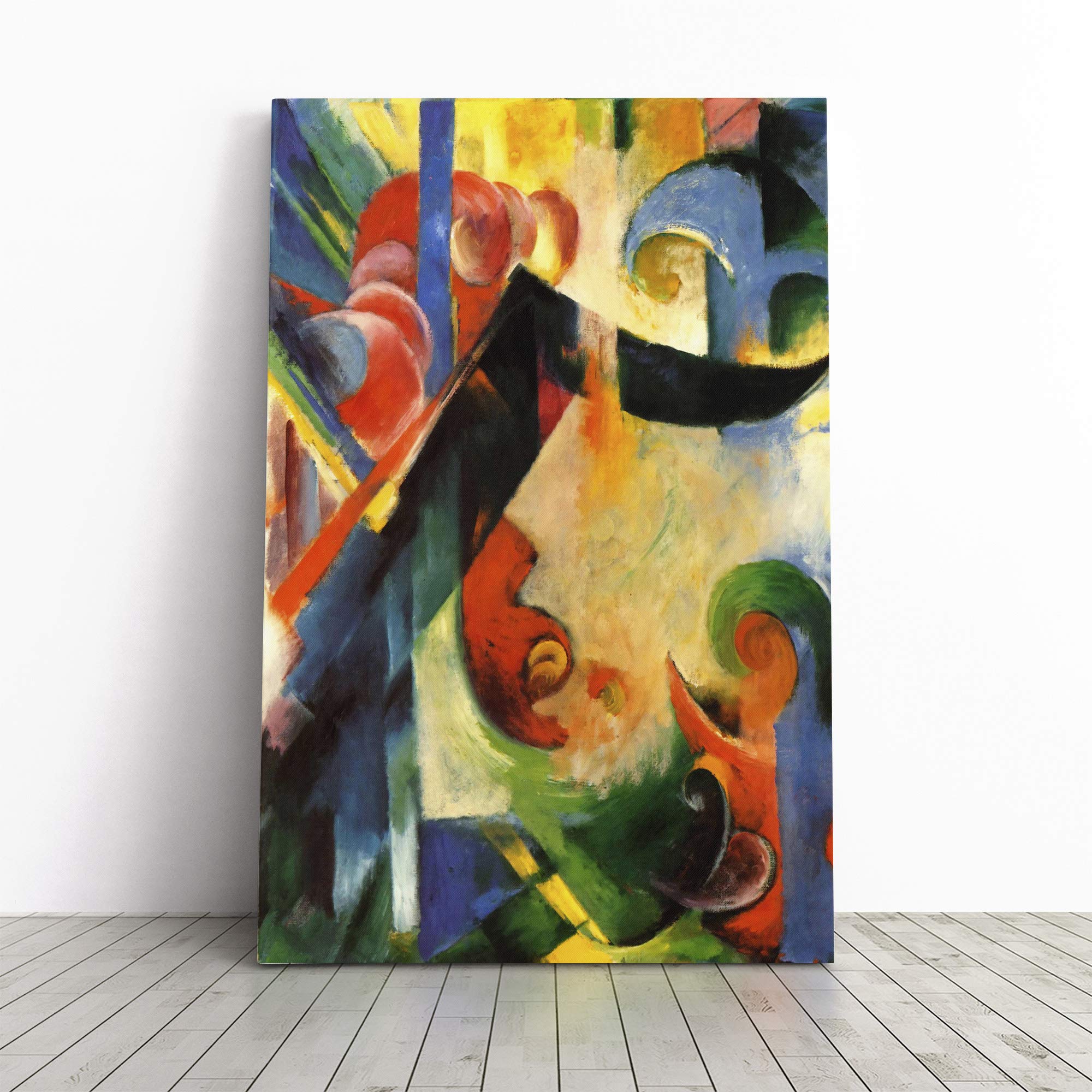 Franz Marc Broken Forms Canvas Print | Gallery Wrapped 30mm Frame Wall Art | 20x14 inches | Ready to Hang | Modern Picture | Living Room Bedroom Lounge Office