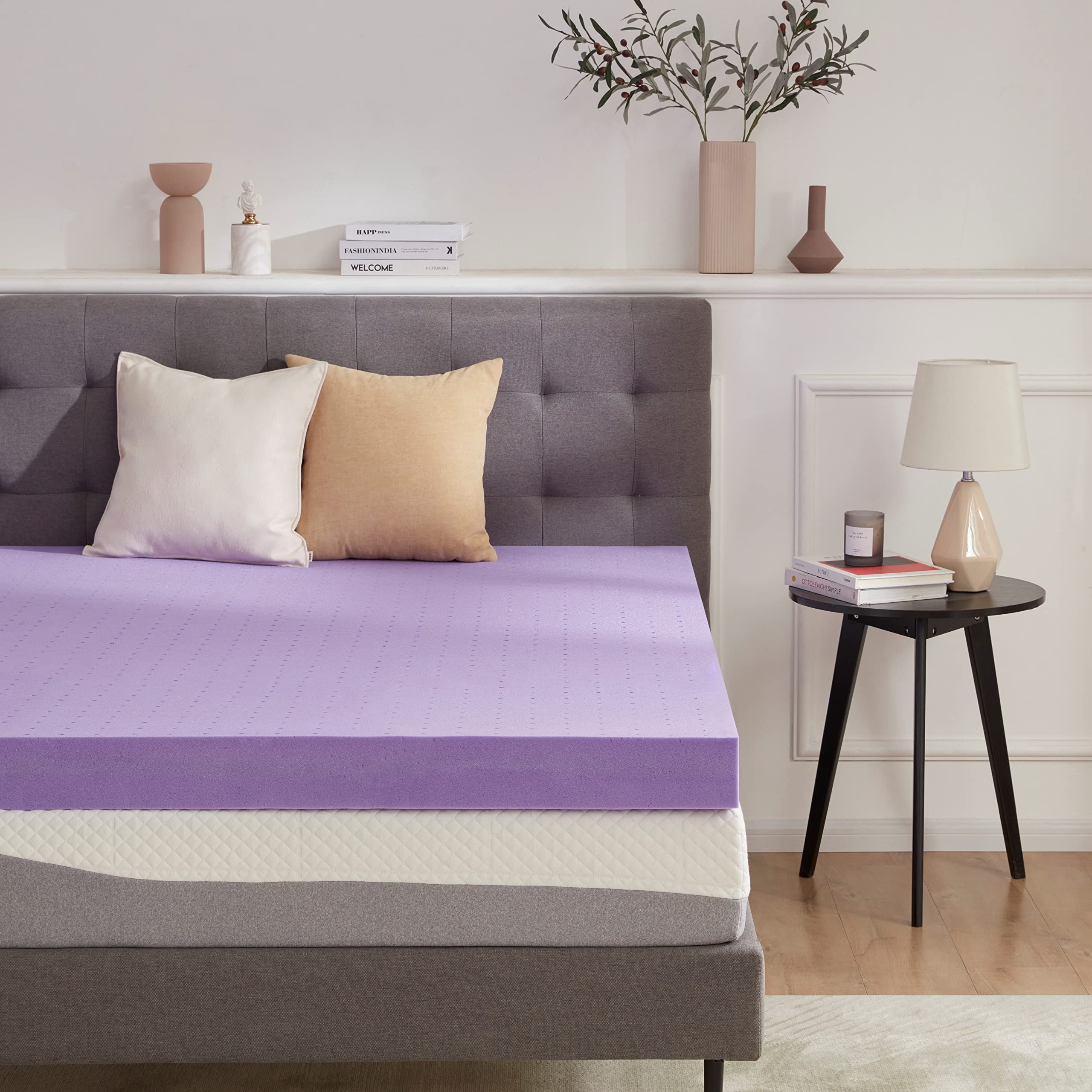 Photo 1 of SINWEEK 3.9 Inch Gel Memory Foam Mattress Topper Ventilated Soft Pressure Relieve Mattress Pad, Breathable Bed Topper, CertiPUR-US Certified, Twin Size